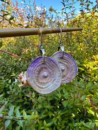 Image 3 of Lilac Textural Porcelain sterling silver earrings 