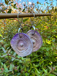 Image 1 of Lilac Textural Porcelain sterling silver earrings 