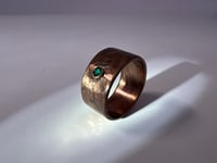 Image 1 of LIGHT WEIGHT OXIDIZED ROSE GOLD EMERALD RING S9.5