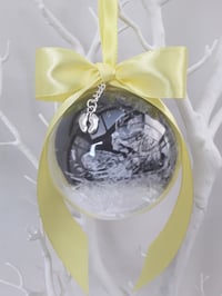 Image 5 of 8cm Beautiful Personalised Baby Scan Ornament,New Baby Announcment Bauble,Bumps 1st Christmas Bauble