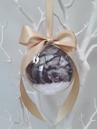 Image 9 of 8cm Beautiful Personalised Baby Scan Ornament,New Baby Announcment Bauble,Bumps 1st Christmas Bauble