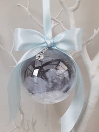 Image 7 of 8cm Beautiful Personalised Baby Scan Ornament,New Baby Announcment Bauble,Bumps 1st Christmas Bauble