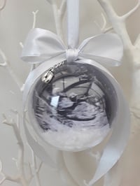 Image 10 of 8cm Beautiful Personalised Baby Scan Ornament,New Baby Announcment Bauble,Bumps 1st Christmas Bauble