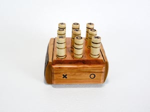 Image of Handcrafted Wooden Tic-Tac-Toe Table Game, Handmade Wood Tabletop Toy Game, Game for kids and family