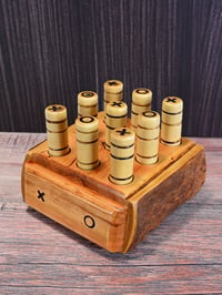 Image 10 of Handcrafted Wooden Tic-Tac-Toe Table Game, Handmade Wood Tabletop Toy Game, Game for kids and family