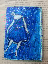 Image 1 of Dreaming in Blue - Hand-Painted Mixed Media Journal with Decoupage Art and Gessoed Pages