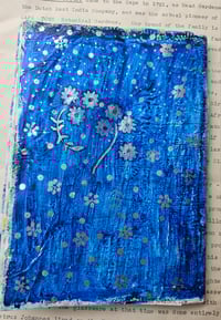 Image 2 of Dreaming in Blue - Hand-Painted Mixed Media Journal with Decoupage Art and Gessoed Pages