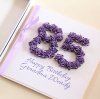 Image 8 of Handmade 85th Birthday Card. Personalised 85 Card. 8 Colours.