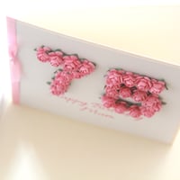 Image 2 of Handmade 75th Birthday Card. Personalised 75 Card. 8 Colours.
