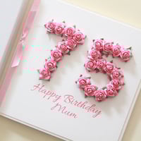 Image 1 of Handmade 75th Birthday Card. Personalised 75 Card. 8 Colours.