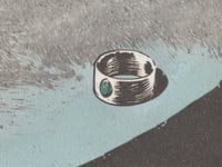 Image 3 of LIGHT WEIGHT OXIDIZED ROSE GOLD EMERALD RING S9.5