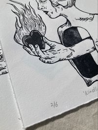 Image 2 of Kindling Linocut Print - Black/White