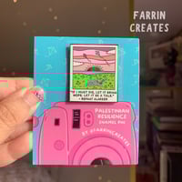 Image 2 of Dr. Refaat Alareer Poem Polaroid Enamel Pin