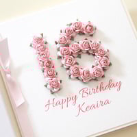 Image 1 of Handmade 16th Birthday Card. Personalised 16 Card. 8 Colours.