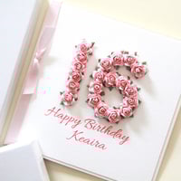 Image 5 of Handmade 16th Birthday Card. Personalised 16 Card. 8 Colours.