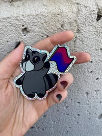 Image 3 of bisexual pride raccoon (glitter)