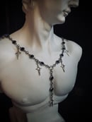Image 6 of starry lariat necklace (silver and black)