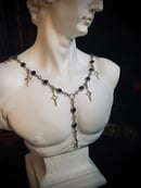 Image 7 of starry lariat necklace (silver and black)