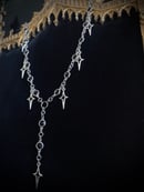 Image 2 of starry lariat necklace (silver and black)