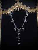 Image 1 of starry lariat necklace (silver and black)