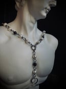 Image 5 of pearls & garnet lariat necklace