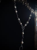 Image 2 of pearls & garnet lariat necklace