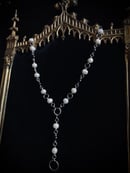 Image 3 of pearls & garnet lariat necklace