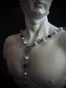 Image 4 of pearls & garnet lariat necklace