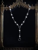Image 1 of pearls & garnet lariat necklace