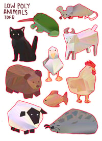 LOW POLY ANIMALS STICKER SHEET