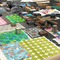 Image 1 of Mönstra med blocktryck på textil