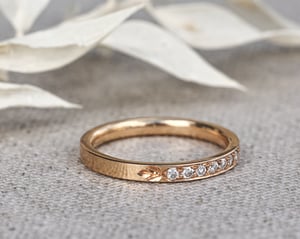 Image of 18ct yellow gold white diamond semi eternity ring