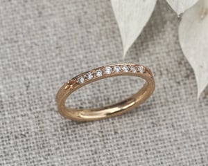 Image of 18ct yellow gold white diamond semi eternity ring