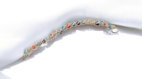 Image 2 of Captured bead chainmaille bracelet- dragon vein agate
