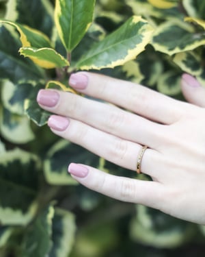 Image of 18ct Yellow gold, 2mm flat court, Floral and milled edge engraved ring