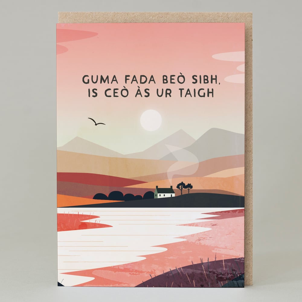 Image of 'Chimney smoke' Gaelic (Card)