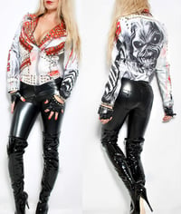 Image 25 of CUSTOM MADE MAIDEN FAUX LEATHER BIKER JACKET