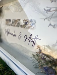 Image 2 of Wedding bouquet preservation date framed