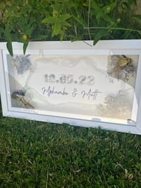 Image 1 of Wedding bouquet preservation date framed