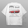 Cars and Clo - Oversized - Ferrari F40 Blueprint T-Shirt