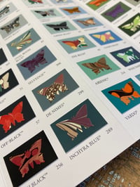 Image 5 of Hand Marbled butterfly specimen on Farrow and Ball paint chart - last one for 2024 