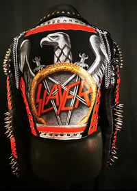 Image 2 of CUSTOM MADE SLAYER FAUX LEATHER JACKET 