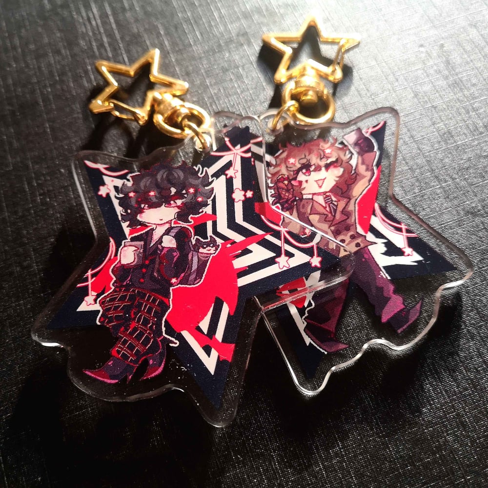 Image of JOKER AND CROW PERSONA 5 KEYCHAINS