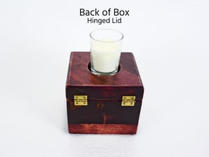 Image of Reclaimed Bass Wood Votive and tea light Candle Holder Box that holds tea lights