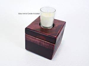 Image of Reclaimed Bass Wood Votive and tea light Candle Holder Box that holds tea lights
