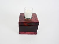 Image 2 of Reclaimed Bass Wood Votive and tea light Candle Holder Box that holds tea lights