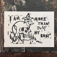 “More Than My Body” Linocut Print 5”x7”