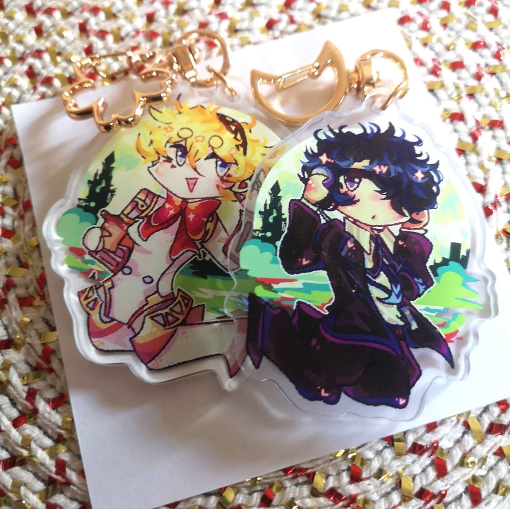 Image of PROTAGONIST AND AIGIS PERSONA 3 KEYCHAINS