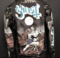 Image 14 of CUSTOM MADE GHOST FAUX LEATHER BIKER JACKET