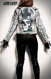 Image 15 of CUSTOM MADE GHOST FAUX LEATHER BIKER JACKET